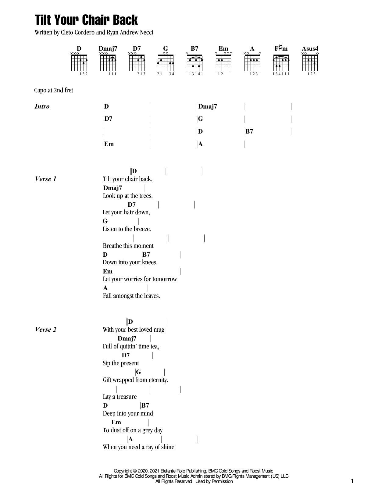 Flatland Cavalry Tilt Your Chair Back Sheet Music
