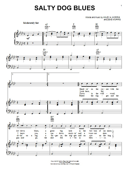 Flatt & Scruggs Salty Dog Blues Sheet Music