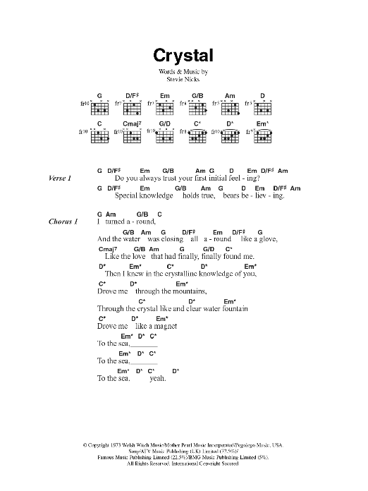 Fleetwood Mac Crystal Sheet Music