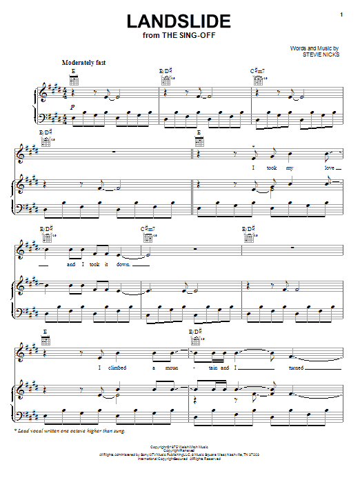Fleetwood Mac Landslide (from The Sing-Off) Sheet Music