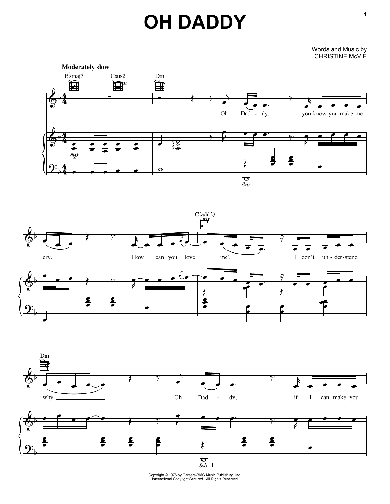 Fleetwood Mac Oh Daddy Sheet Music