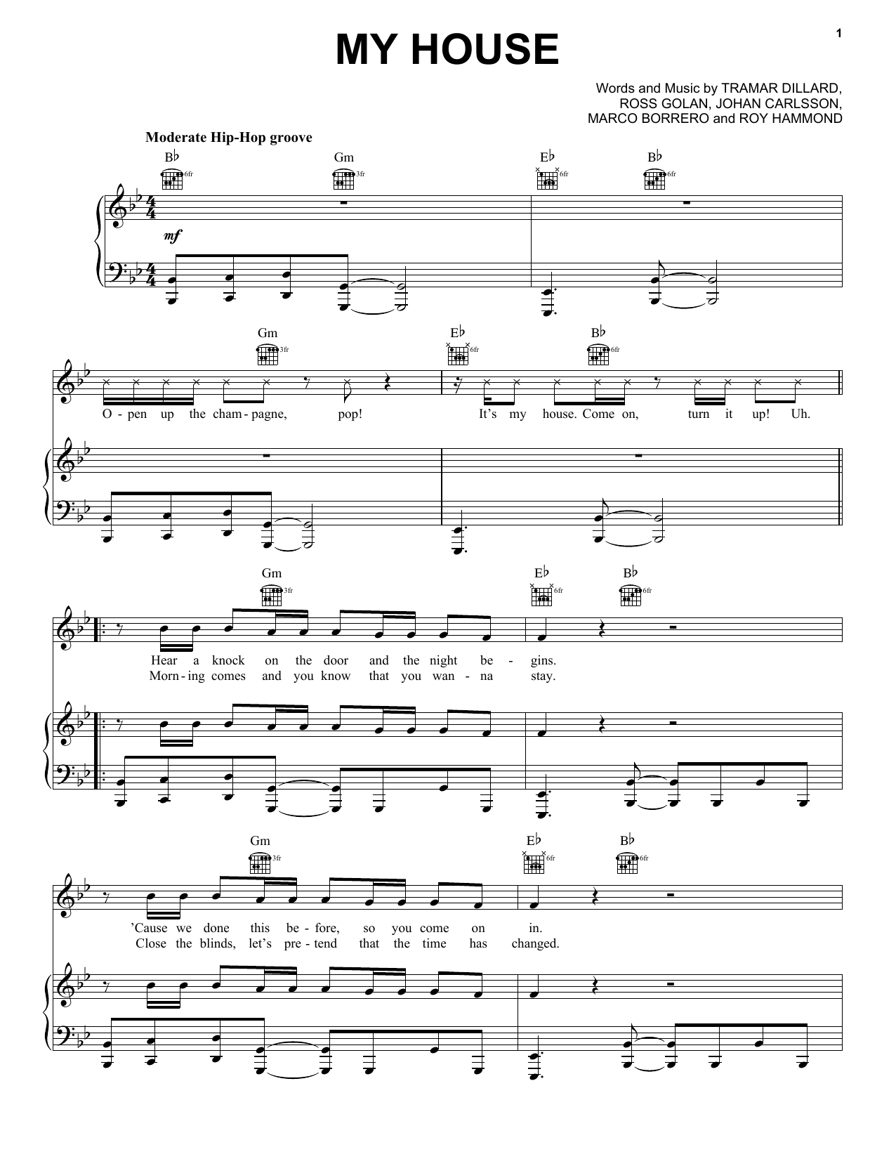 Flo Rida My House Sheet Music