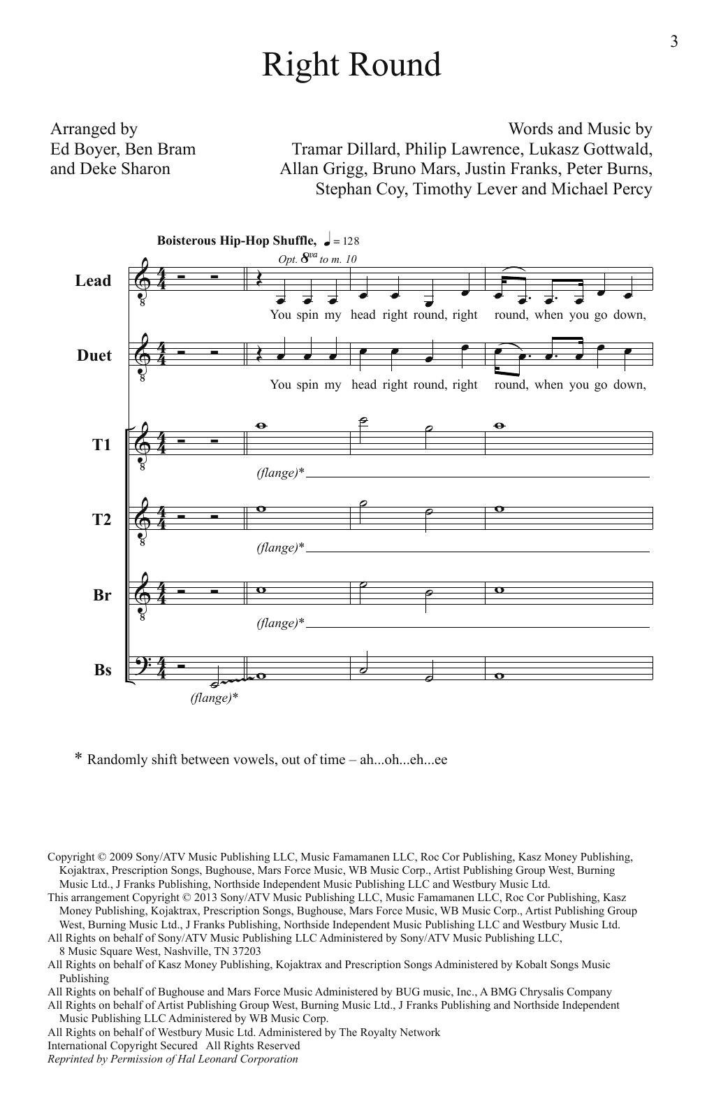 Flo Rida Right Round (arr. Deke Sharon) Sheet Music