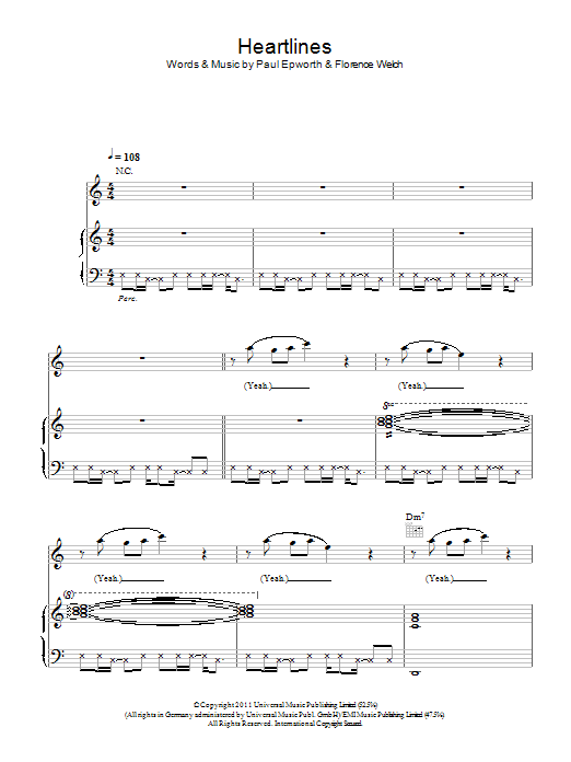 Florence And The Machine Heartlines Sheet Music
