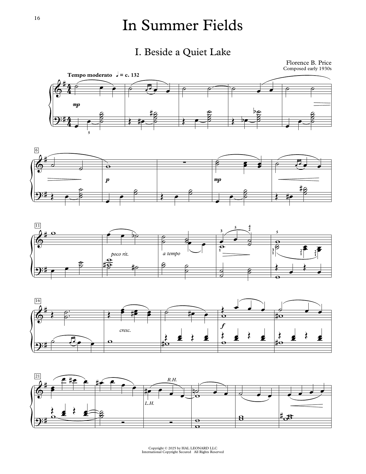 Florence Price In Summer Fields Sheet Music