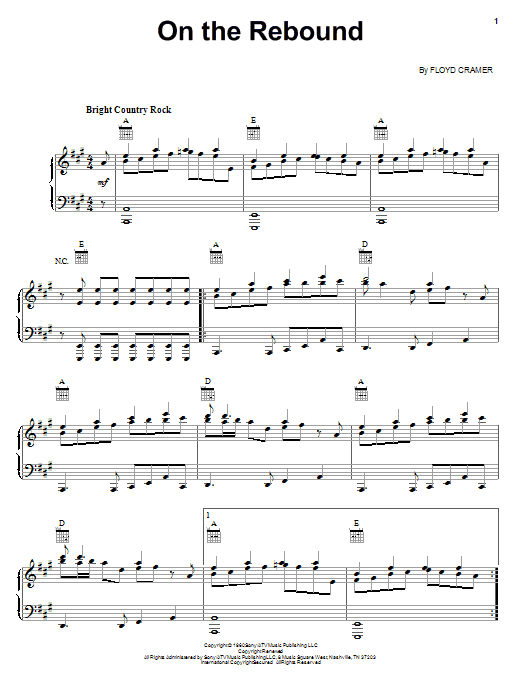 Floyd Cramer On The Rebound Sheet Music