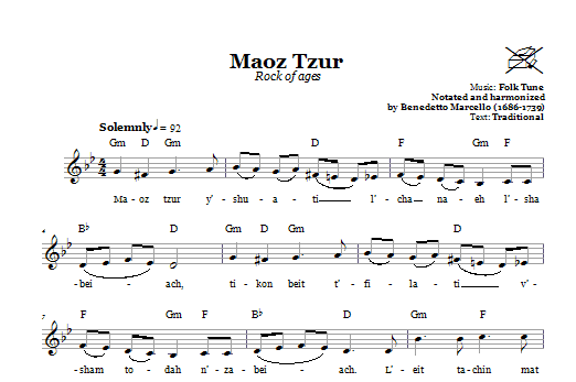Folk Tune Maoz Tzur (Rock Of Ages) Sheet Music