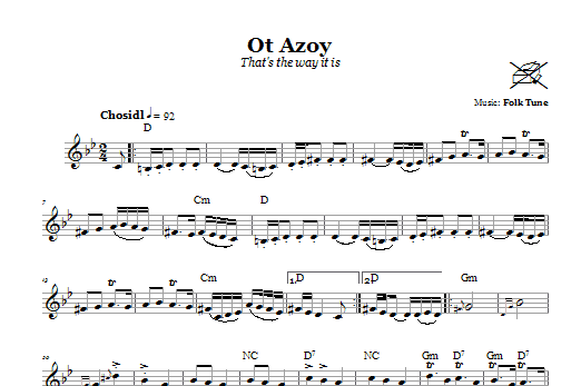 Folk Tune Ot Azoy (That's The Way It Is) Sheet Music