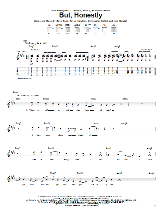 Foo Fighters But, Honestly Sheet Music