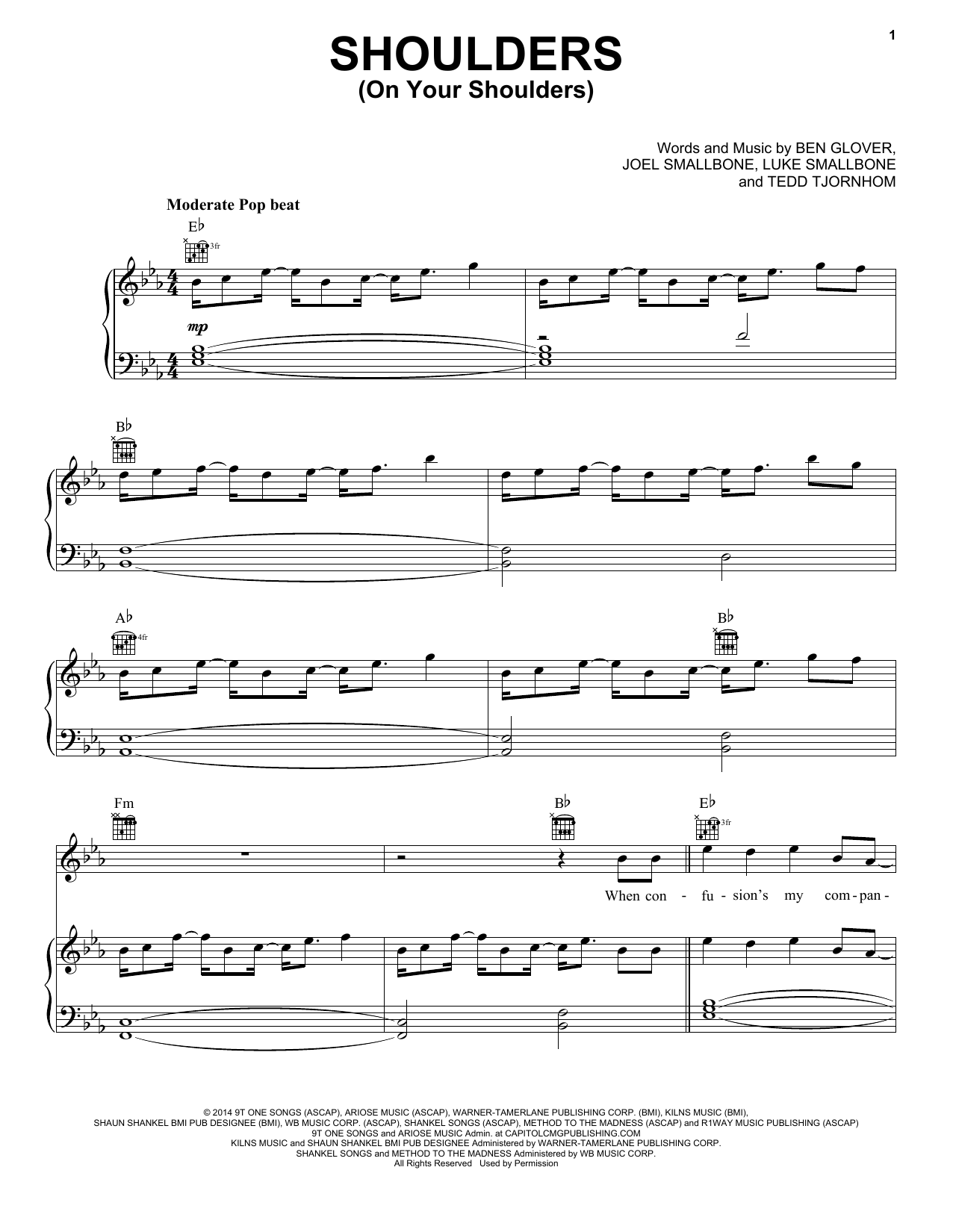 for KING & COUNTRY Shoulders (On Your Shoulders) Sheet Music