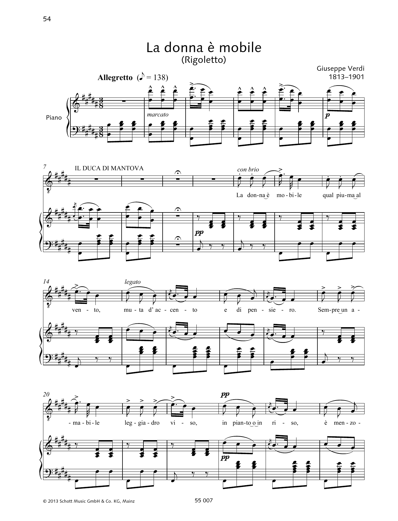 Francesca Licciarda La Donna è Mobile Sheet Music
