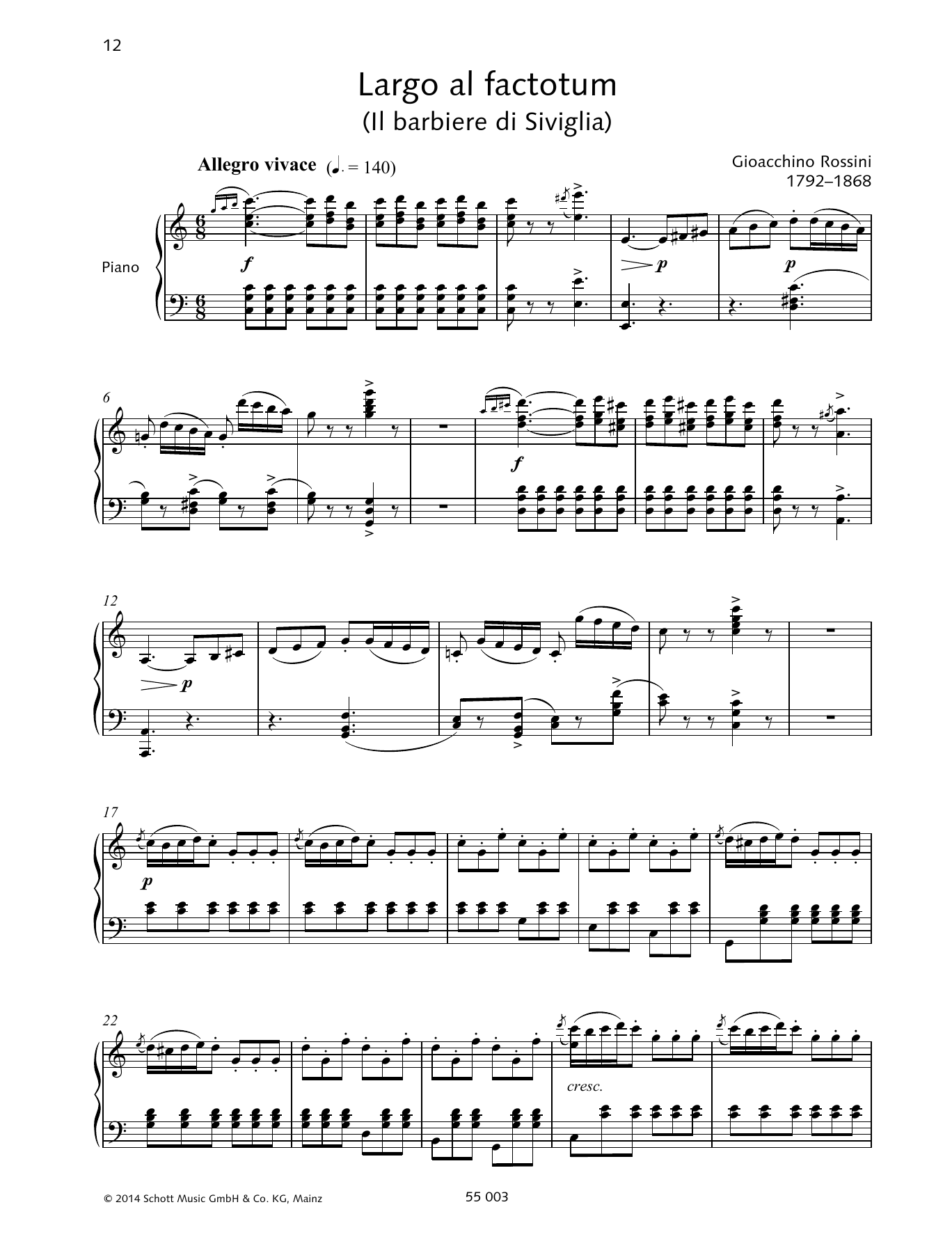 Francesca Licciarda Largo al factotum Sheet Music