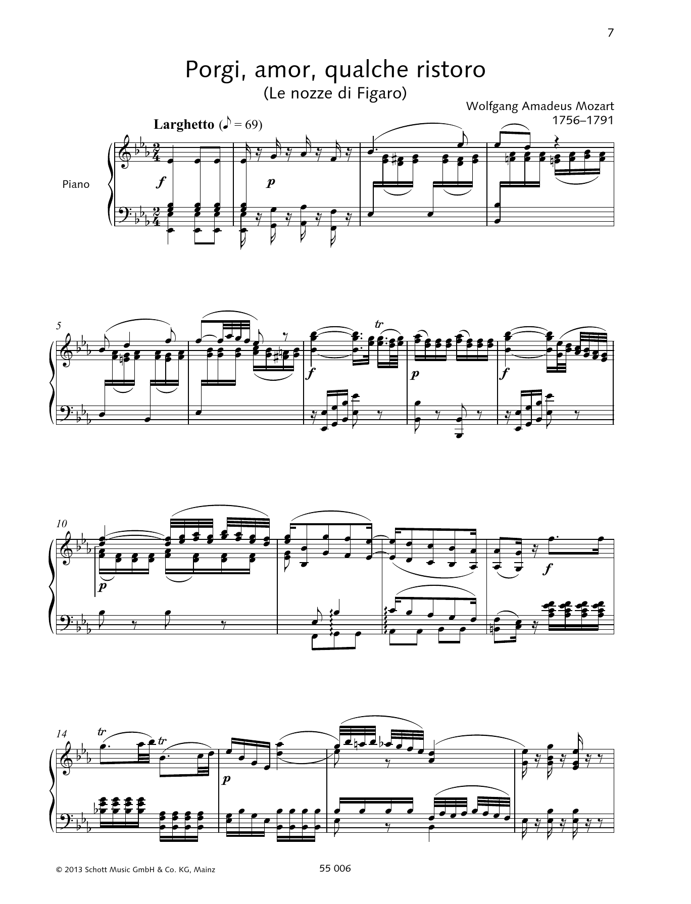 Francesca Licciarda Porgi, amor, qualche ristoro Sheet Music