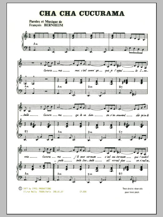 Francois Bernheim Cha Cha Cha Cucurama Sheet Music