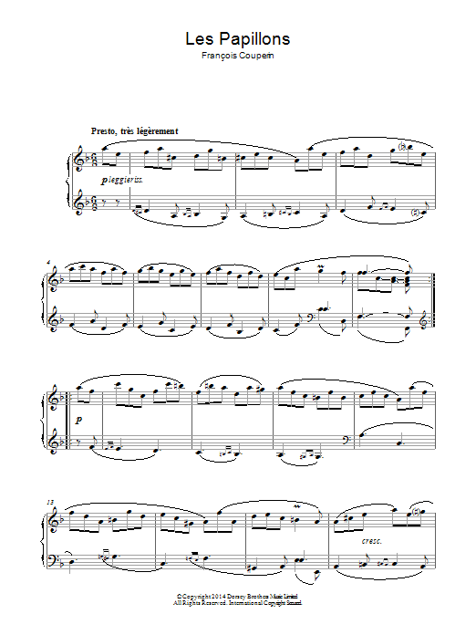 Francois Couperin Les Papillons Sheet Music