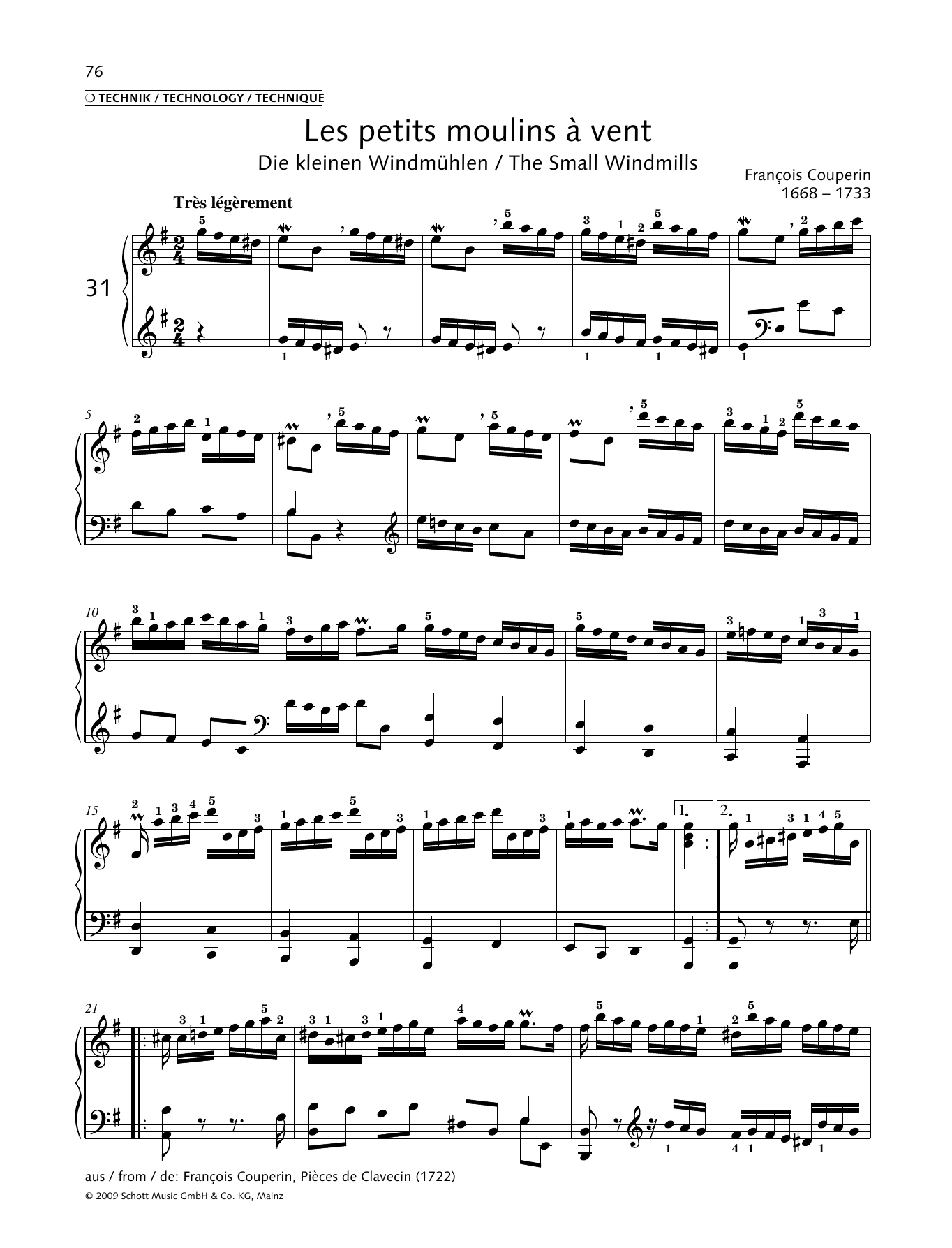 François Couperin The Small Windmills Sheet Music