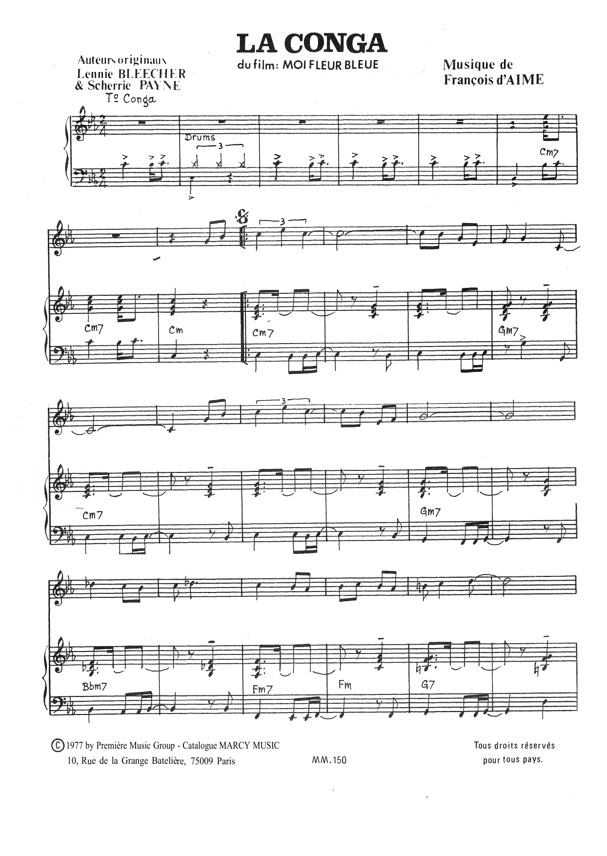 François d'Aime La Conga Sheet Music