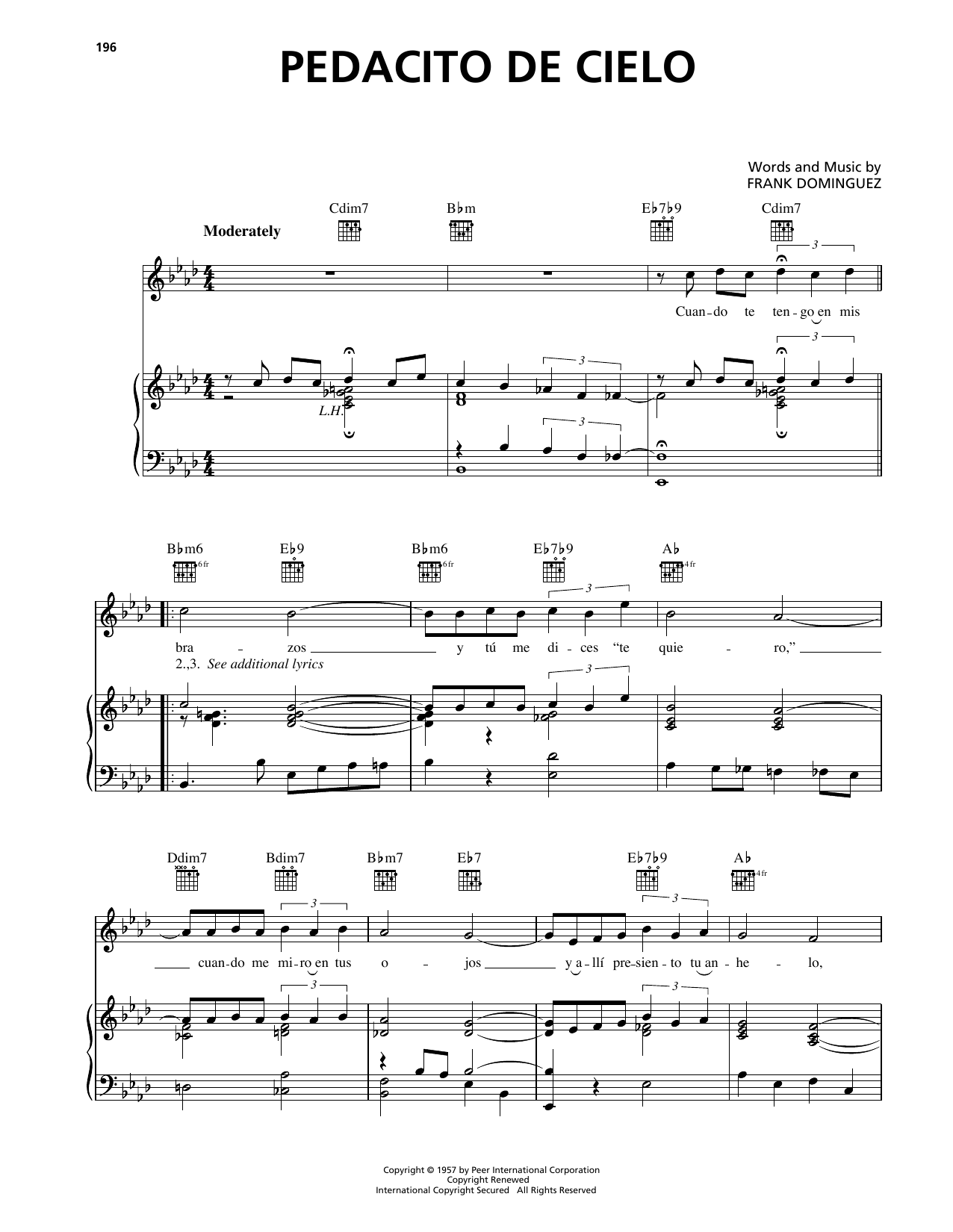 Frank Dominguez Pedacito De Cielo Sheet Music