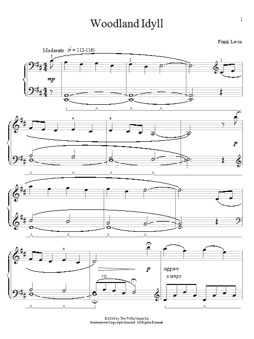 Frank Levin Woodland Idyll Sheet Music