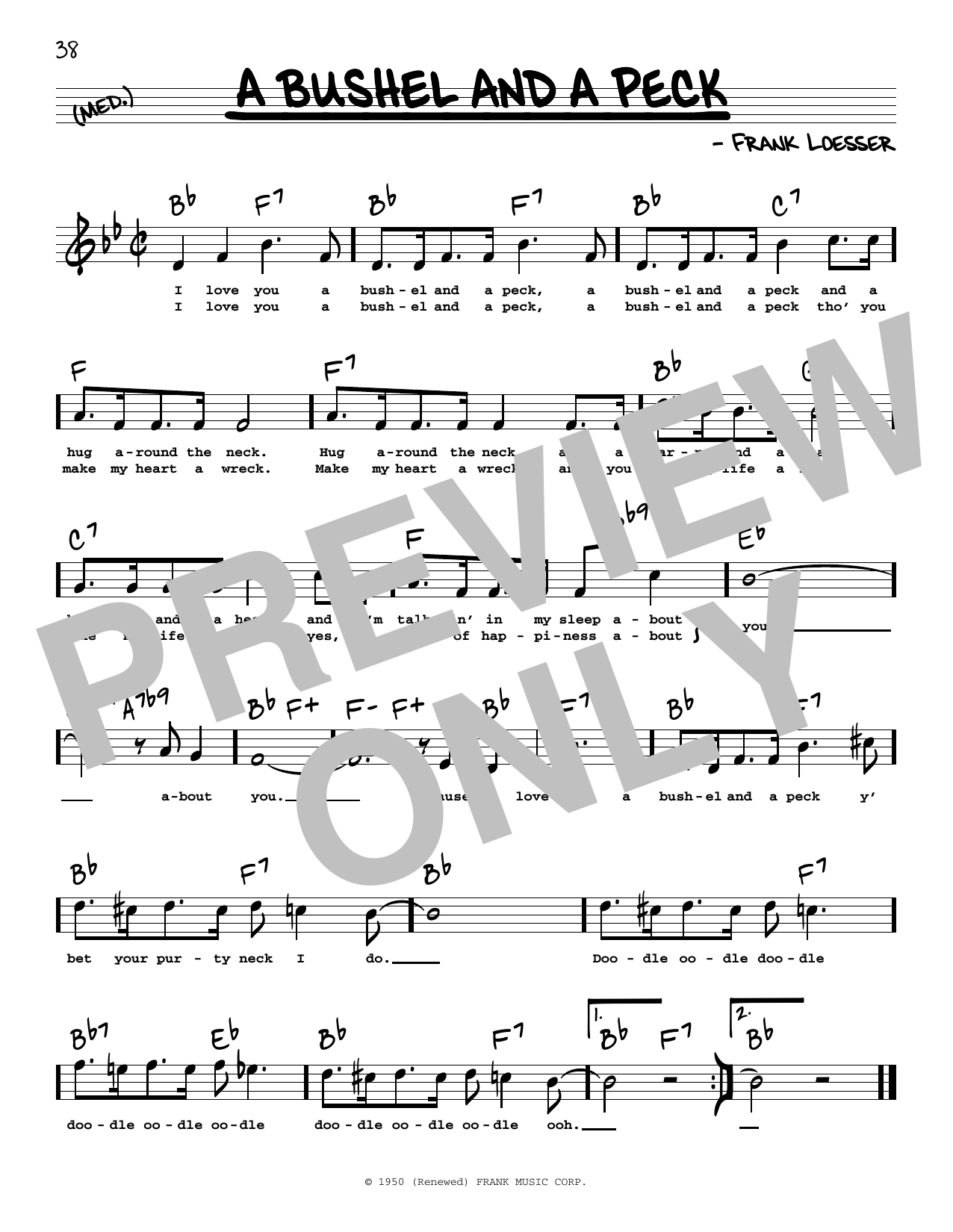 Frank Loesser A Bushel And A Peck (High Voice) (from Guys And Dolls) Sheet Music