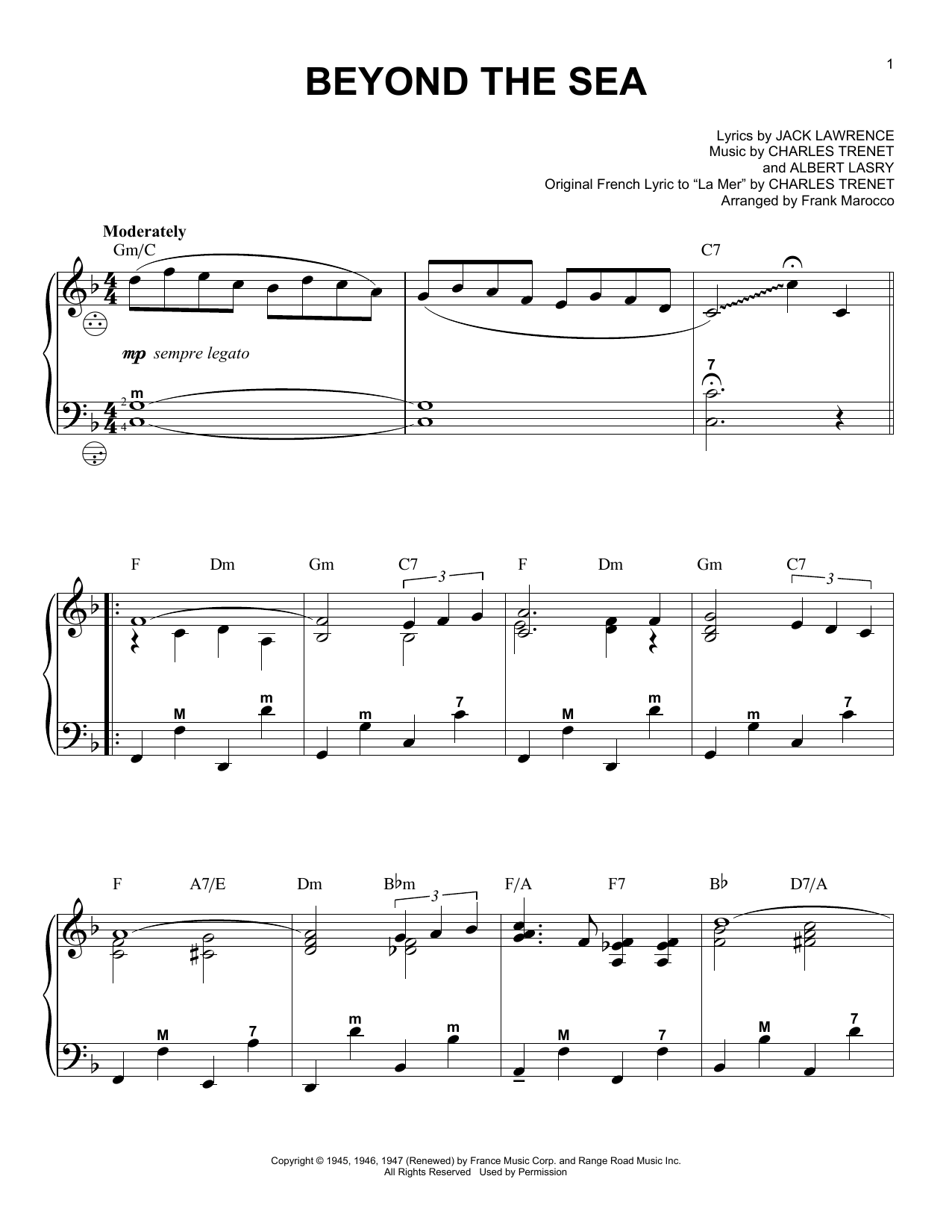 Frank Marocco Beyond The Sea Sheet Music