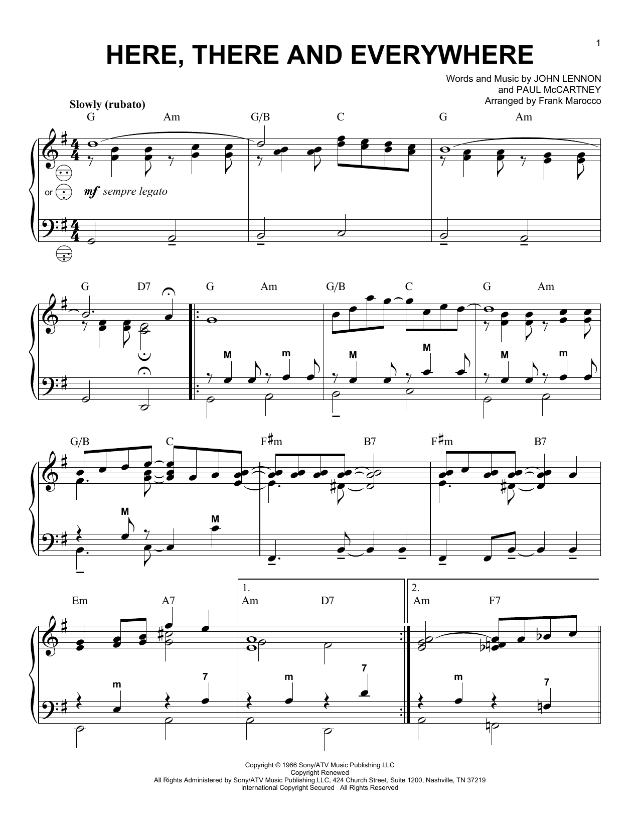 Frank Marocco Here, There And Everywhere Sheet Music
