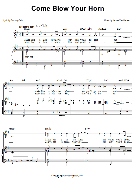 Frank Sinatra Come Blow Your Horn Sheet Music