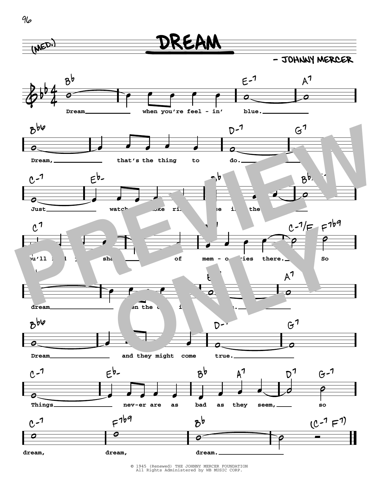 Frank Sinatra Dream (High Voice) Sheet Music