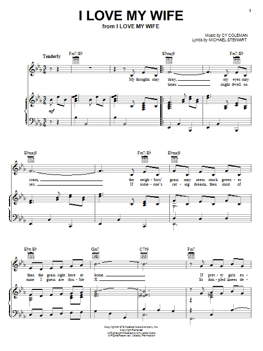 Frank Sinatra I Love My Wife Sheet Music