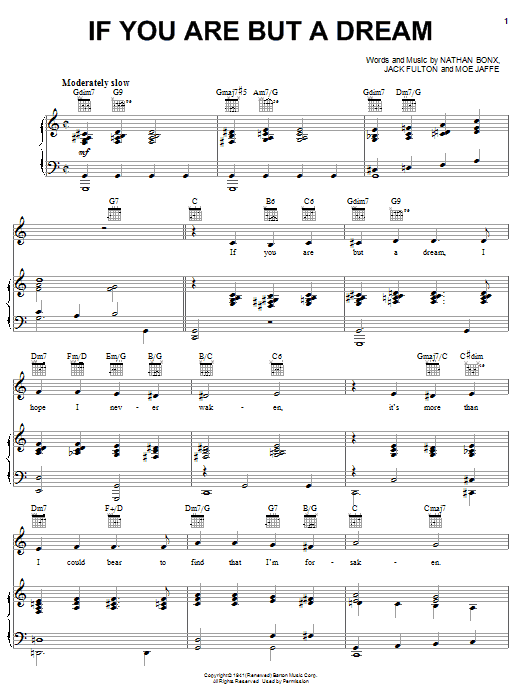 Frank Sinatra If You Are But A Dream Sheet Music