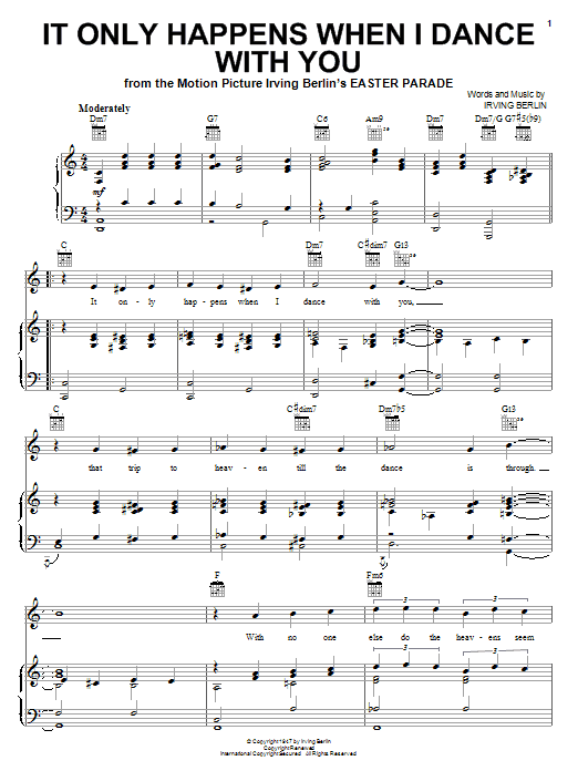 Frank Sinatra It Only Happens When I Dance With You Sheet Music