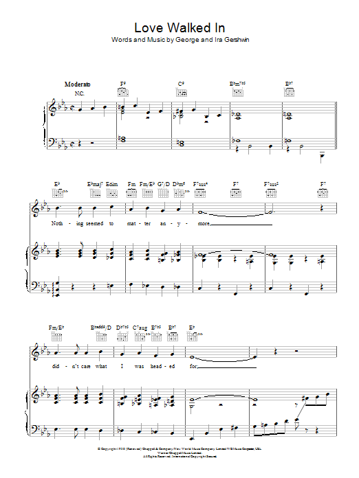 Frank Sinatra Love Walked In Sheet Music