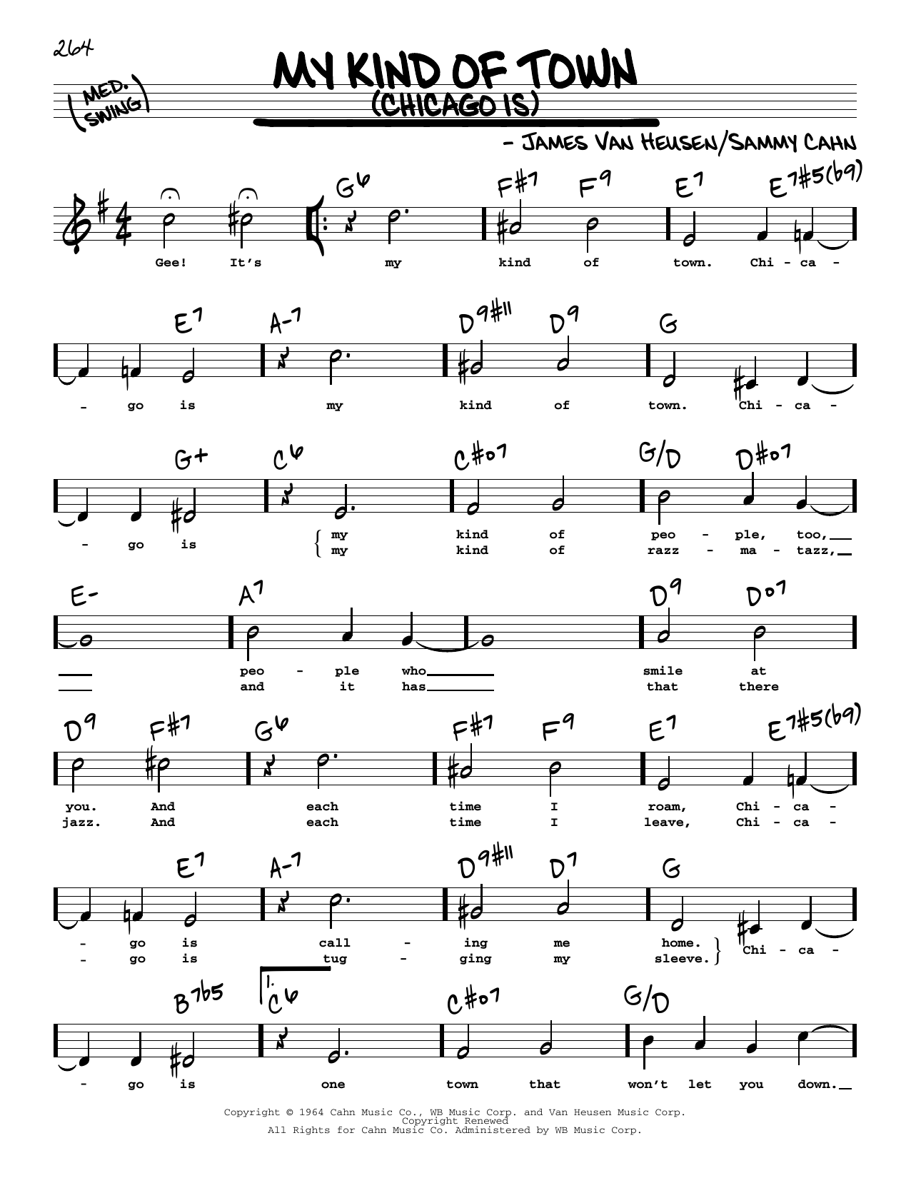Frank Sinatra My Kind Of Town (Chicago Is) (High Voice) Sheet Music