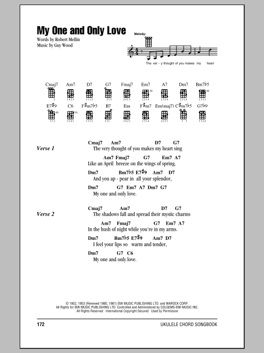 Frank Sinatra My One And Only Love Sheet Music
