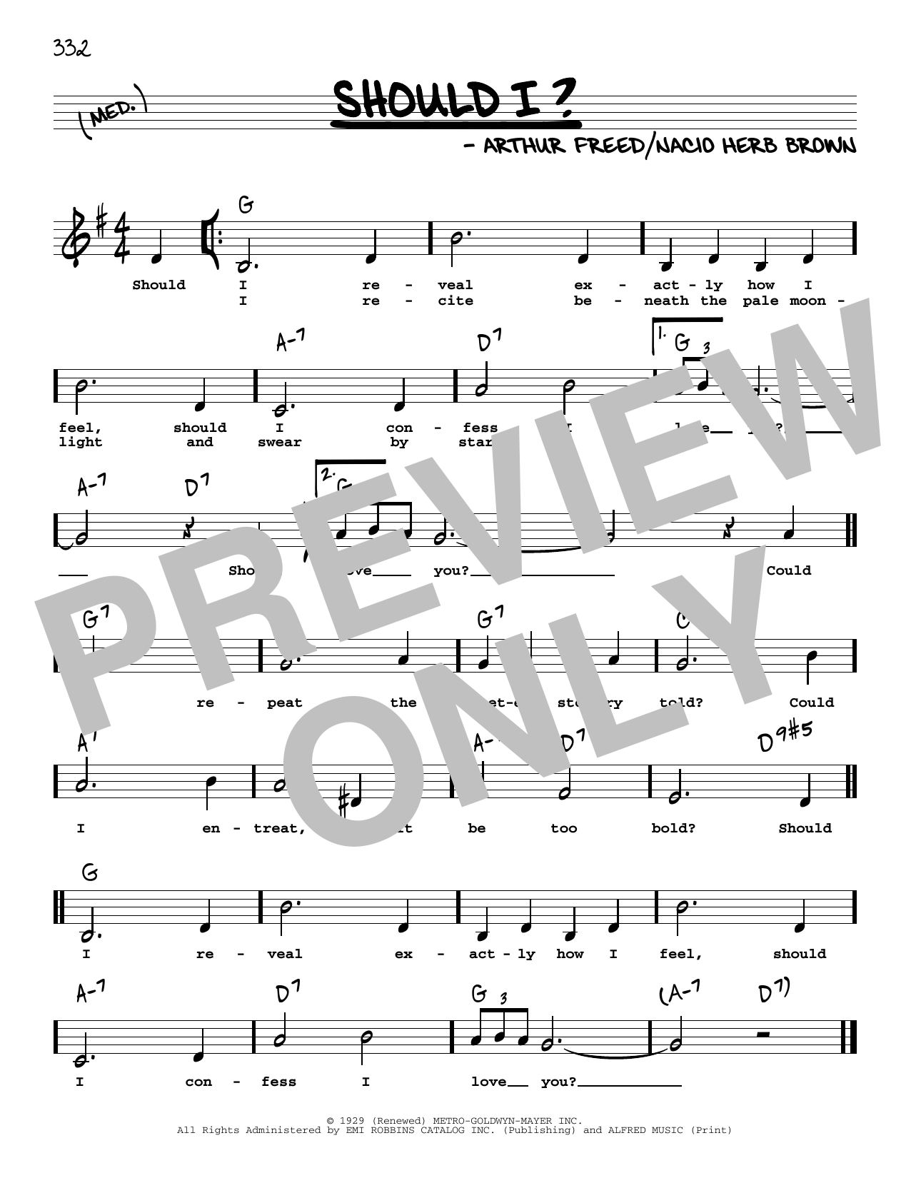Frank Sinatra Should I? (Low Voice) Sheet Music
