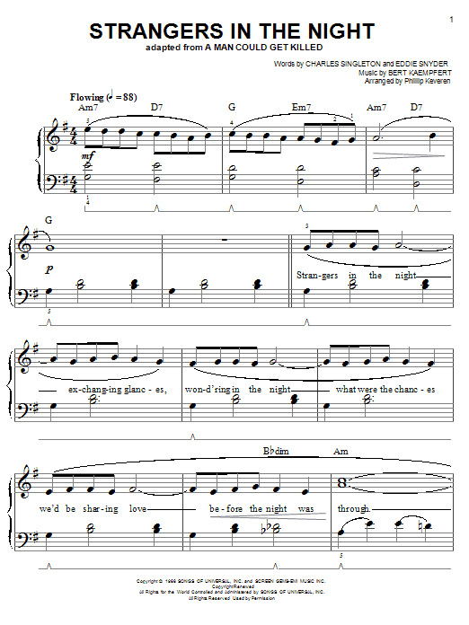 Frank Sinatra Strangers In The Night (arr. Phillip Keveren) Sheet Music