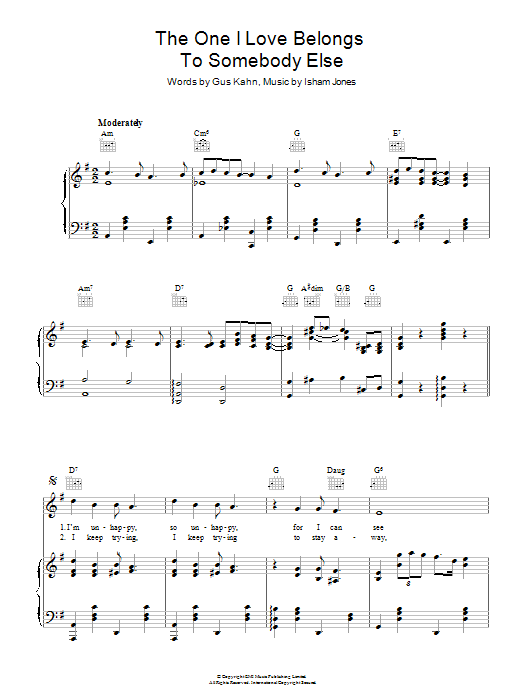 Frank Sinatra The One I Love Belongs To Somebody Else Sheet Music