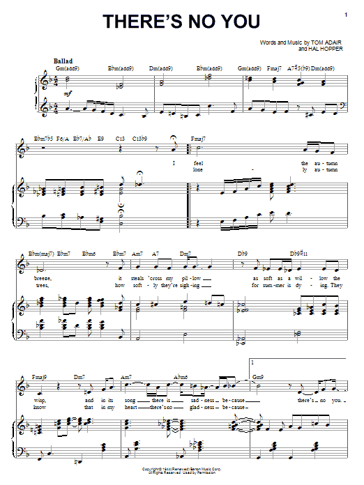 Frank Sinatra There's No You Sheet Music