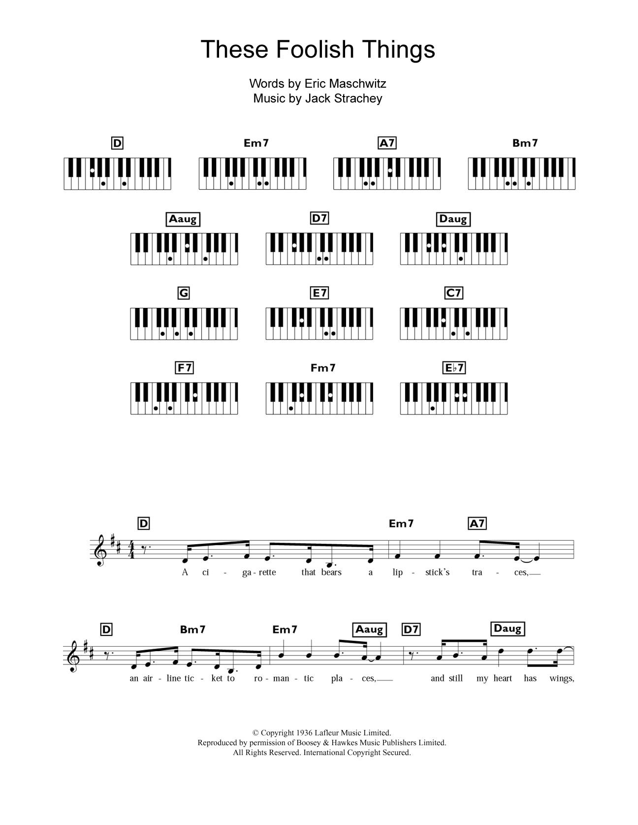 Frank Sinatra These Foolish Things Sheet Music
