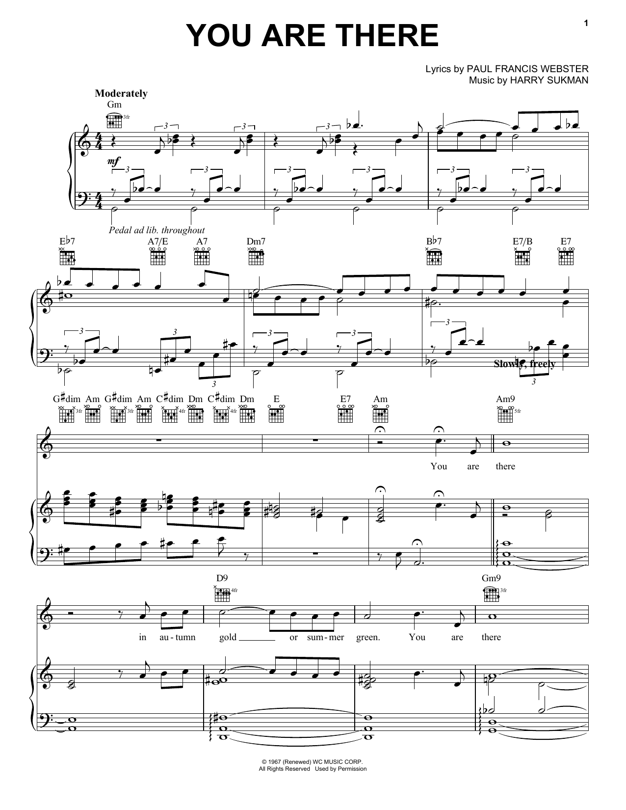 Frank Sinatra You Are There Sheet Music