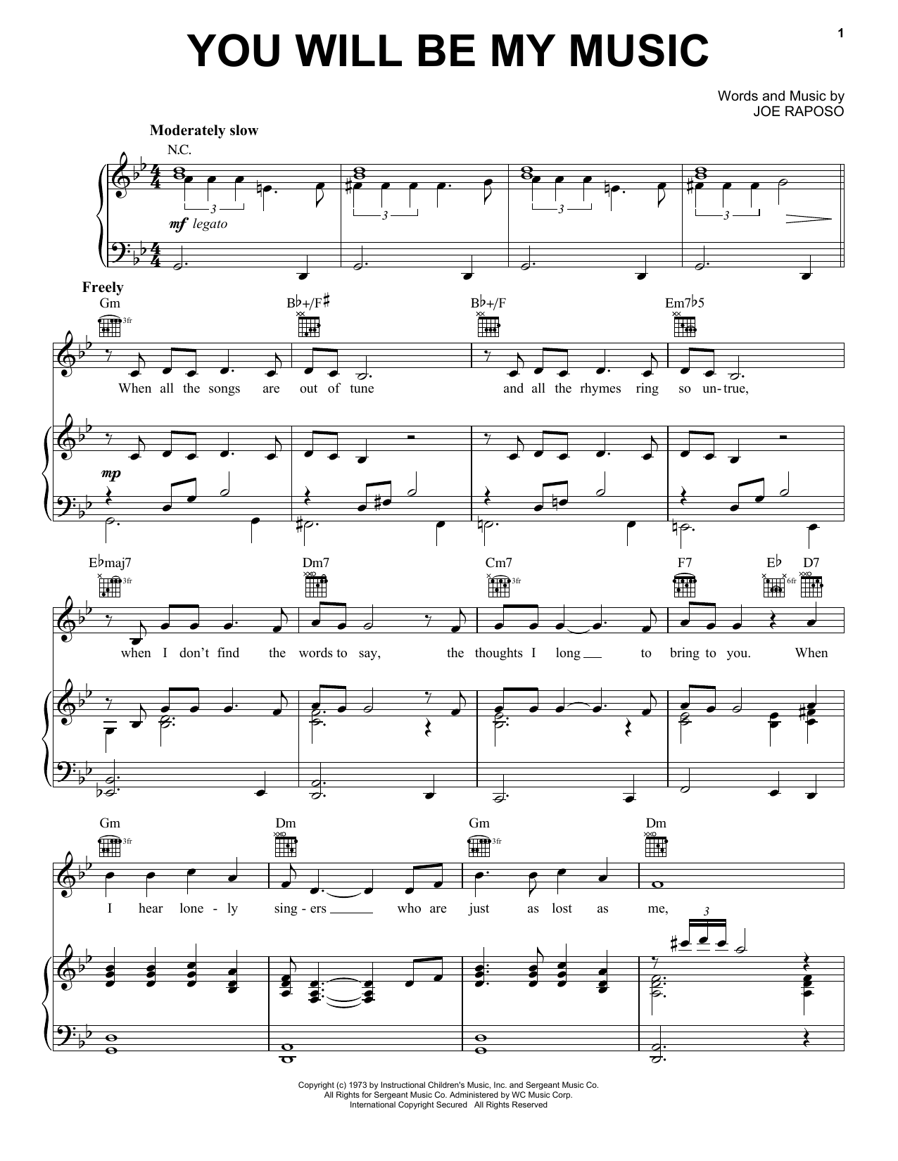 Frank Sinatra You Will Be My Music Sheet Music