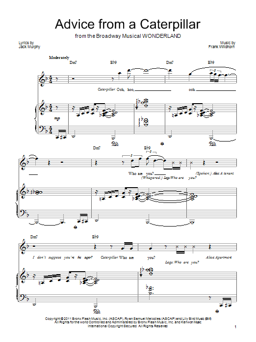 Frank Wildhorn Advice From A Caterpillar Sheet Music