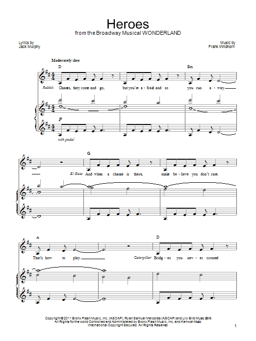 Frank Wildhorn Heroes Sheet Music