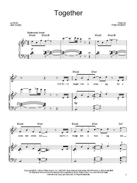 Frank Wildhorn Together Sheet Music