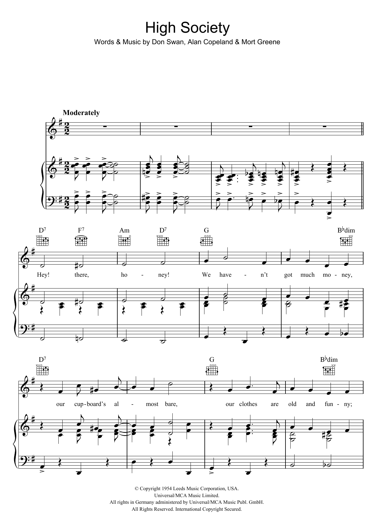 Frankie Laine High Society (We're Gonna Be In) Sheet Music