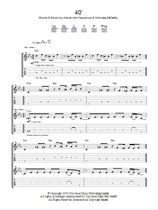 Franz Ferdinand 40' Sheet Music