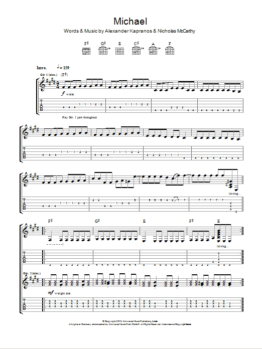 Franz Ferdinand Michael Sheet Music