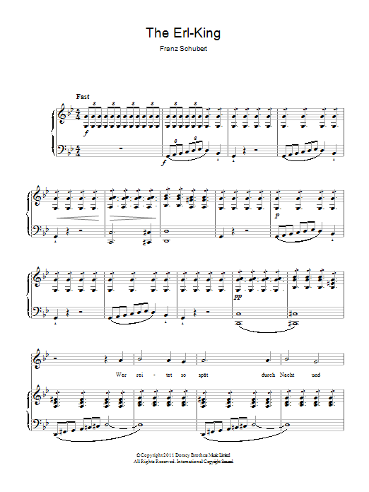 Franz Schubert The Erl-King Sheet Music