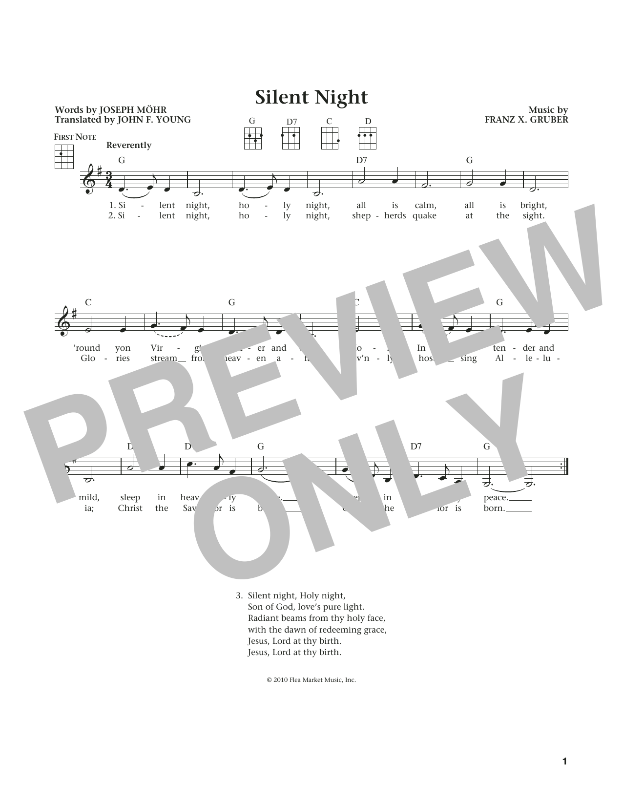 Franz X. Gruber Silent Night (from The Daily Ukulele) (arr. Liz and Jim Beloff) Sheet Music