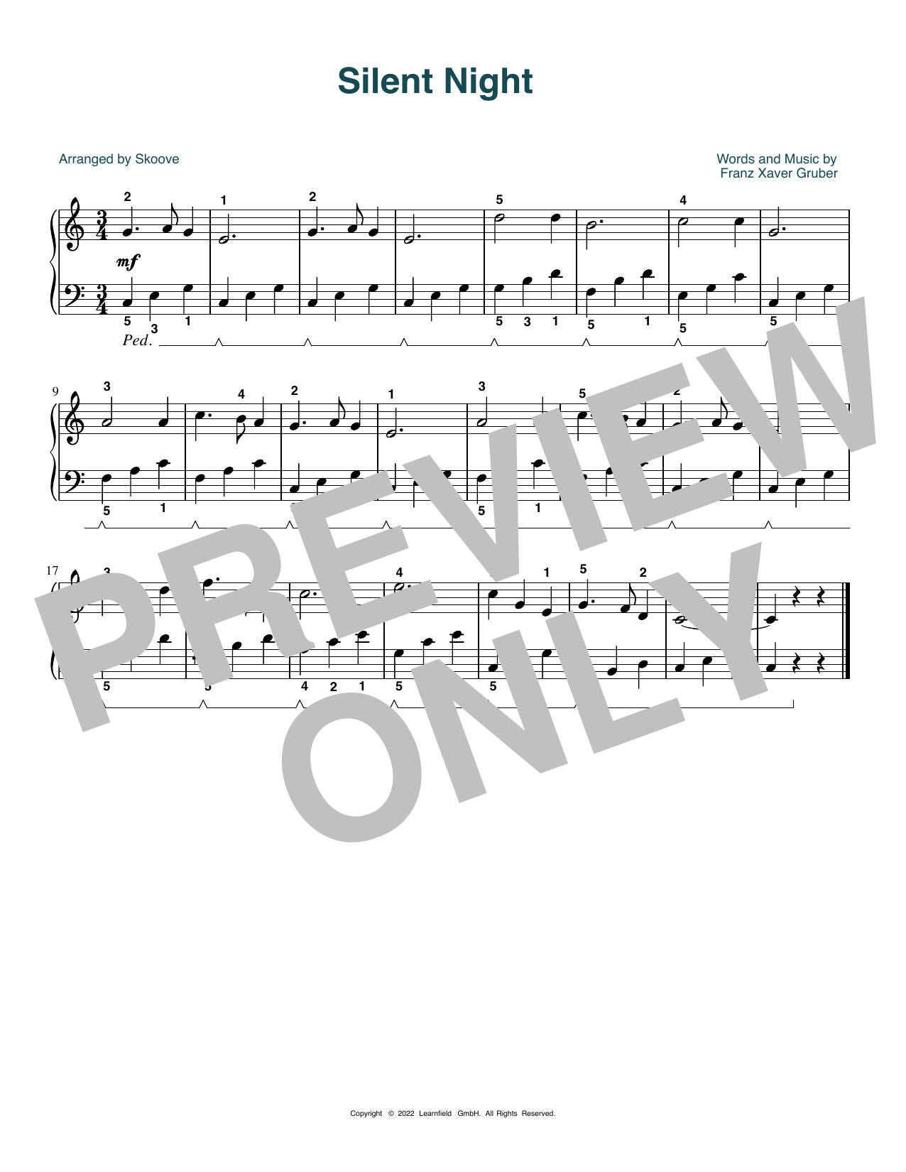 Franz Xaver Gruber Silent Night (arr. Skoove) Sheet Music